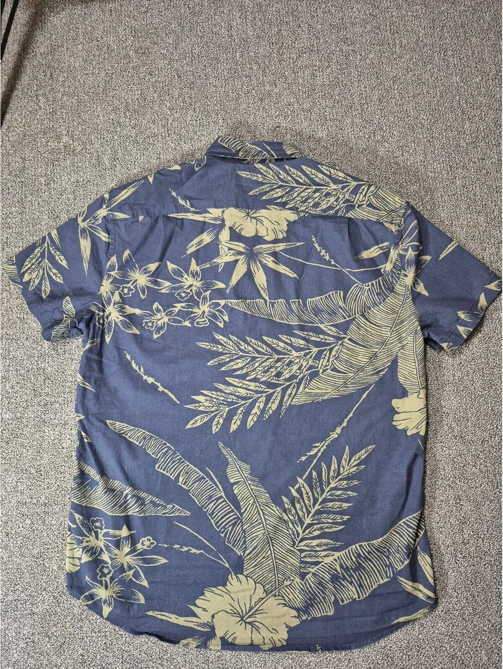 J.Crew Mercantile Flex Men’s M Blue Tropical Floral Hawaiian Button-Up Shirt
